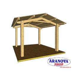 Gazebo Luve in legno lamellare in kit